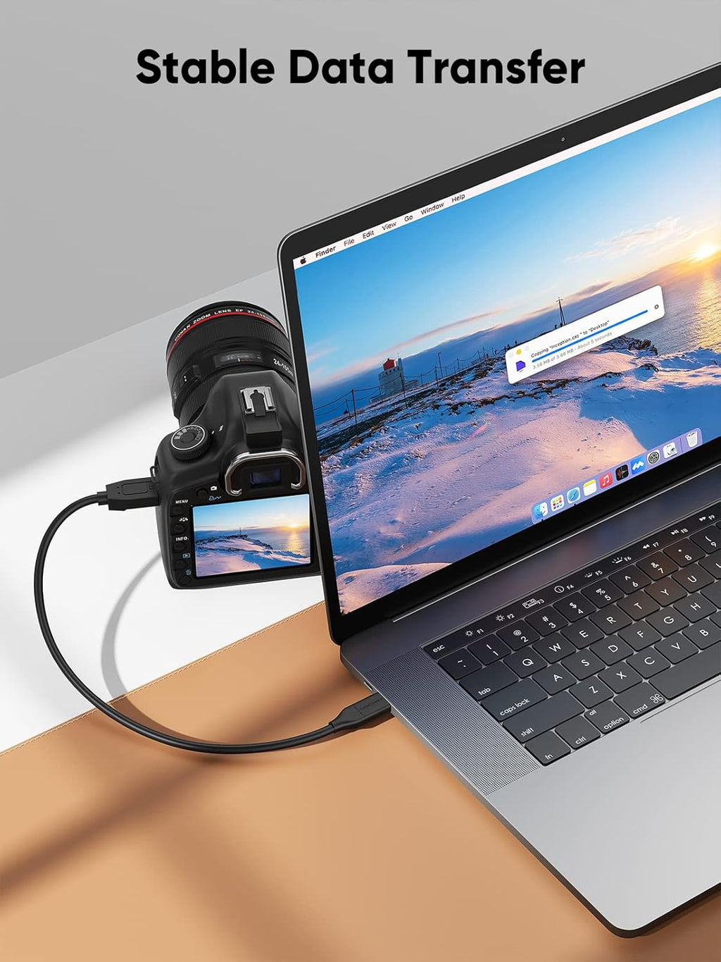 USB C Hard Drive Cable 4FT, USB 3.1 C to Micro B Cable 10Gbps, USB Micro B to USB C to Hard Drive Cable Compatible with Macbook Pro Air Galaxy S5 My Passport Elements Etc, 1.2M Black